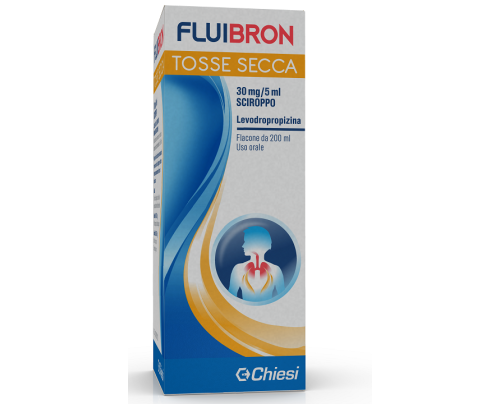 <b>FLUIBRON TOSSE SECCA 30 mg/5 ml sciroppo</b><br>  Levodropropizina<br><b>Che cos’è e a che cosa serve</b><br>Fluibron Tosse Secca è un medicinale a base di levodropropizina.<br>  <br>  Fluibron Tosse Secca è indicato nel trat