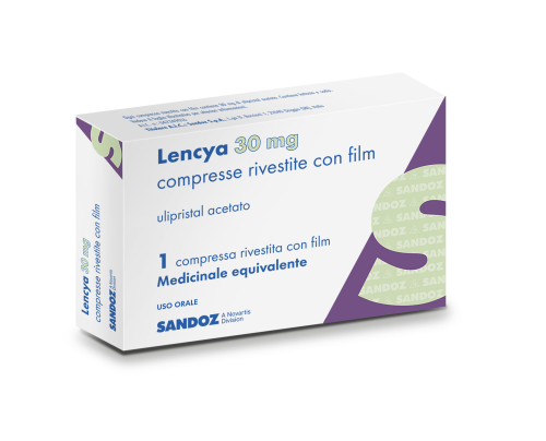 <b>Lencya 30 mg compresse rivestite con film</b><br>  Ulipristal acetato<br>  Medicinale equivalente<br><b>Che cos’è e a che cosa serve</b><br><b>Lencya è un contraccettivo di emergenza</b><br>Lencya è un contraccettivo destinat