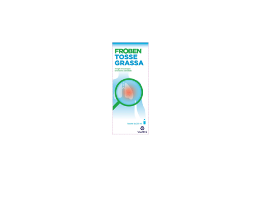 <b>Froben Tosse Grassa 4 mg/5 ml sciroppo</b><br>  bromexina cloridrato<br>  Medicinale Equivalente<br><b>Che cos’è e a che cosa serve</b><br>Froben Tosse Grassa contiene il principio attivo bromexina. La bromexina è una sostanza in gr