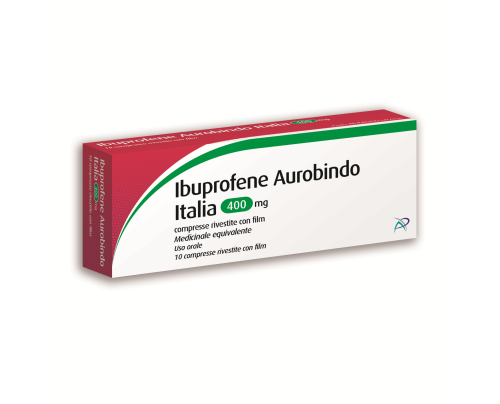 <b>Ibuprofene Aurobindo Italia 200 mg compresse rivestite con film<br>  Ibuprofene Aurobindo Italia 400 mg compresse rivestite con film</b><br>  Medicinale equivalente (<em>solo per dosaggio da 400 mg</em>)<br><b>Che cos’è e a che cosa serve<