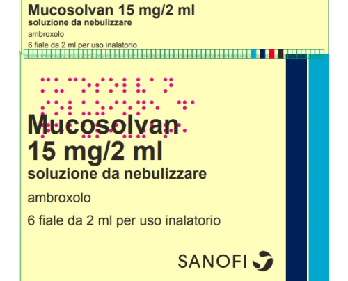 <b>MUCOSOLVAN 15 mg/2 ml soluzione da nebulizzare</b><br>  Ambroxolo<br><b>Che cos’è e a che cosa serve</b><br>Mucosolvan contiene ambroxolo, un principio attivo che agisce sciogliendo il catarro e facilitandone  l'eliminazione. Mucosolva