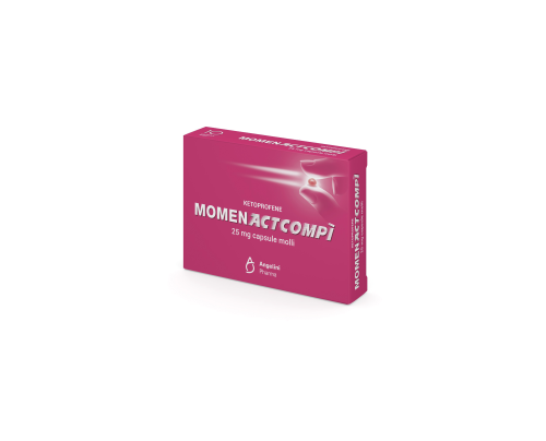 <b>MOMENACTCOMPÌ 25 mg capsule molli</b><br>  Ketoprofene<br><b>Che cos’è e a che cosa serve</b><br>MOMENACTCOMPÌ contiene il principio attivo ketoprofene, che appartiene ad un gruppo di  medicinali chiamati antinfiammatori non 