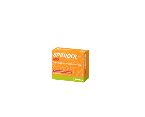 <b>SPIDIDOL 400 mg compresse rivestite con film<br>  SPIDIDOL 400 mg granulato per soluzione orale gusto albicocca</b><br>  Ibuprofene sale di arginina<br><b>Che cos’è e a che cosa serve</b><br>Questo medicinale contiene il principio attivo i