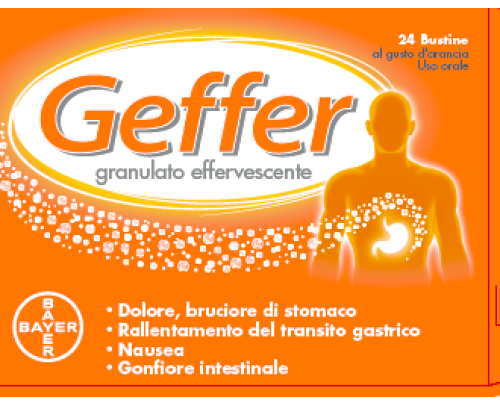 GEFFER<br><b>Che cos’è e a che cosa serve</b><br>"Geffer appartiene alla categoria terapeutica dei procinetici (medicinali che accelerano lo svuotamento gastrico): è un medicinale di associazione volto al trattamento dei disturbi deriv